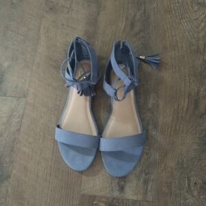 Blue Tassel Sandals